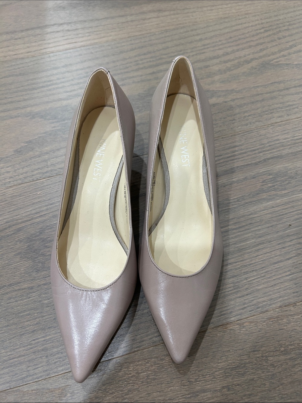 Nine West Taupe Pointed-Toe Flats